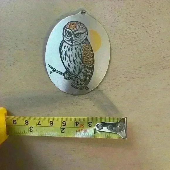 Vintage Designer Reed & Barton Damascene Owl Pendant - Picture 2 of 2